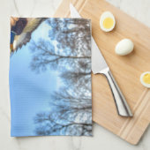 Flying Mallard Duck Drake Wildlife Foto Theedoek (Quarter Fold)