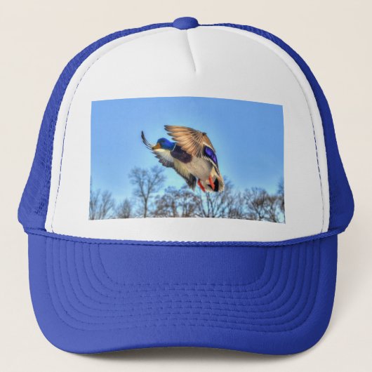 Flying Mallard Duck Drake Wildlife Foto Trucker Pet (Voorkant)