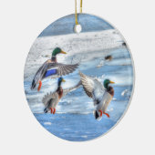 Flying Mallard Ducks Wildlife Gift Keramisch Ornament (Links)