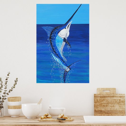 Flying marlin poster (Keuken)