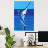 Flying marlin poster (Thuiskantoor)