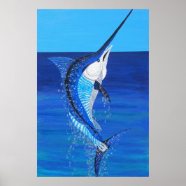 Flying marlin poster