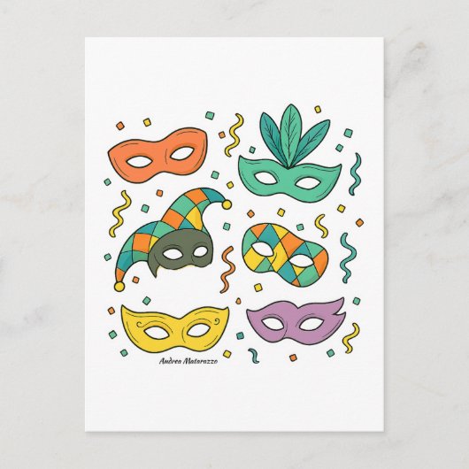 Flying Masks Briefkaart (Voorkant)