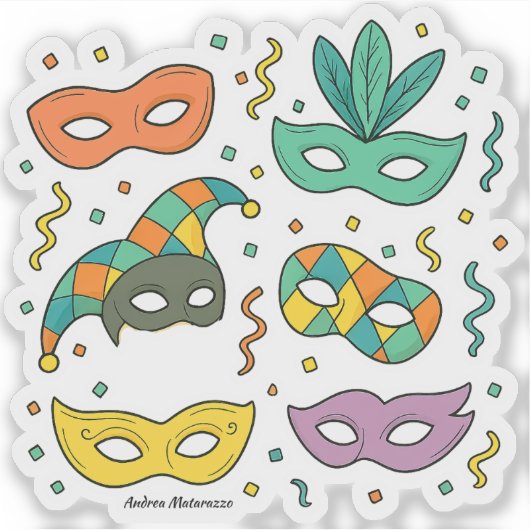 Flying Masks Sticker (Voorkant)