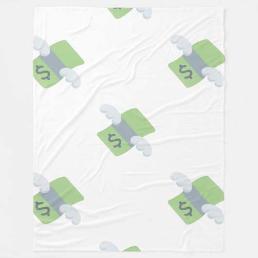 Flying Money Emoji-deken Fleece Deken (Voorkant)