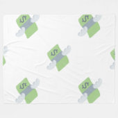 Flying Money Emoji-deken Fleece Deken (Voorkant (Horizontaal))