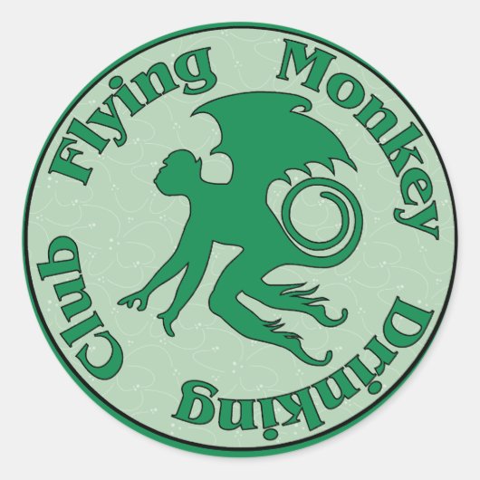 Flying Monkey Drink Club Ronde Sticker (Voorkant)