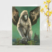  Flying Monkey Groeten Kaart (Gele Bloem)