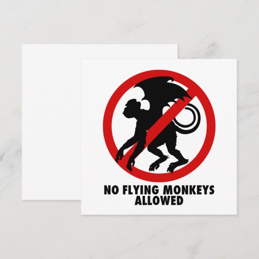 Flying Monkey Party Kaart (Voorkant / Achterkant)