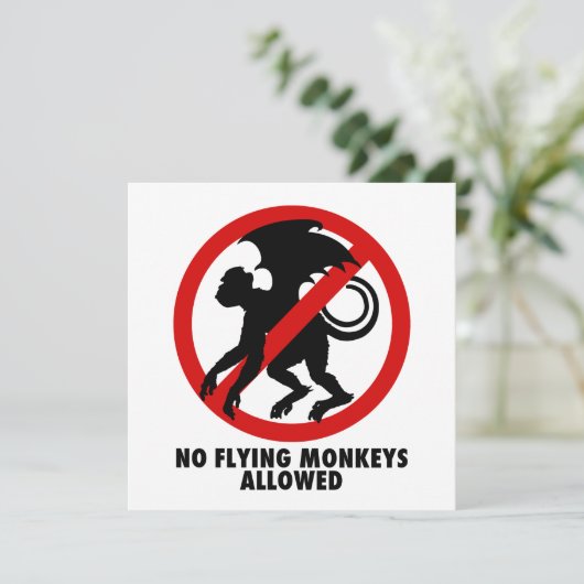 Flying Monkey Party Kaart (Staand voorkant)