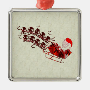 Flying Monkey Santa Metalen Ornament