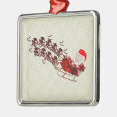 Flying Monkey Santa Metalen Ornament (Links)