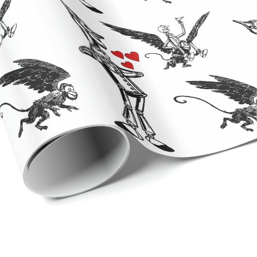 Flying Monkey Tin Man Wizard of Oz paper love Cadeaupapier (Rol Hoek)