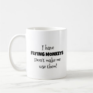 Flying Monkeys Funny Black Text Persoonlijk Koffiemok