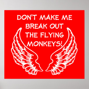 Flying Monkeys Funny Poster Humor