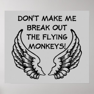 Flying Monkeys Funny Poster Humor
