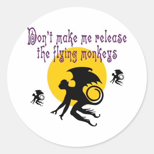 Flying Monkeys Stickers/Envelope Seals Ronde Sticker (Voorkant)