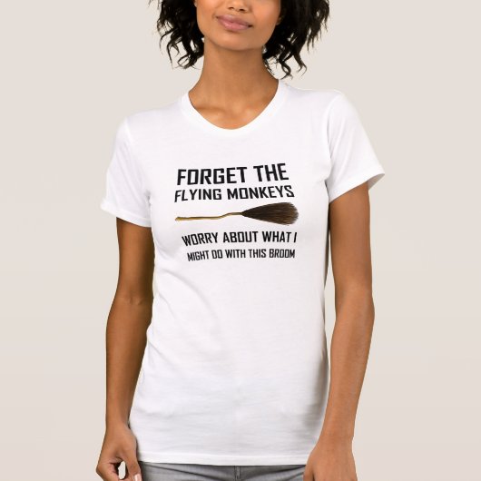 Flying Monkeys Witch Broom T-shirt (Voorkant)