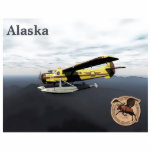 Flying Moose Aviation de Havilland DH3-C Otter Fotobeeldje Magneet<br><div class="desc">Een de Havilland Canada DH3-C Otter, die de logo van de mythische vliegende Moose Aviation van Talkeetna spaart, op een overweldigende dag ergens boven Alaska. Er verschijnt ook een tekst met de tekst "Alaska". Ook is de lederen pleister afgebeeld die wordt gedragen door de piloten van de struik van Flying...</div>