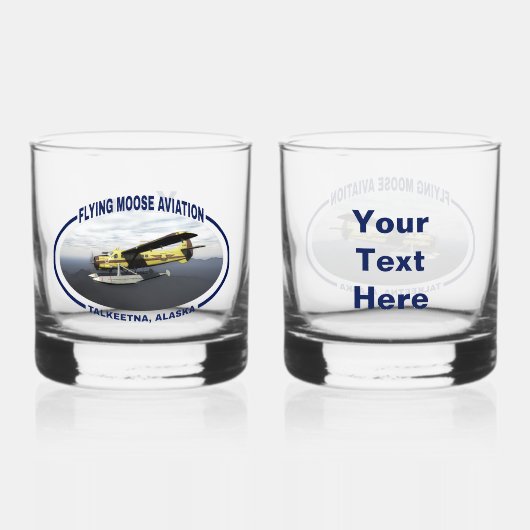 Flying Moose Aviation de Havilland DH3-C Otter Whisky Glas (Voorkant)