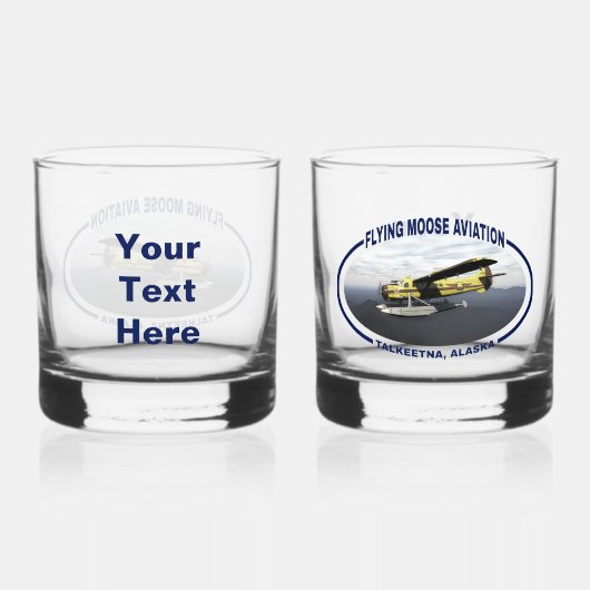 Flying Moose Aviation de Havilland DH3-C Otter Whisky Glas (Achterkant)