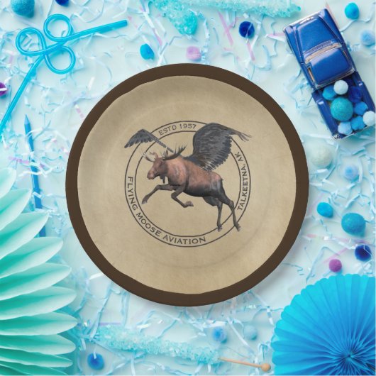 Flying Moose Aviation Logo Papieren Bordje (Feest)