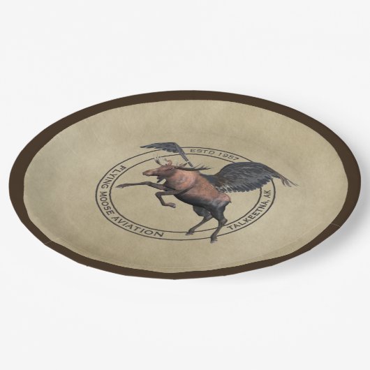 Flying Moose Aviation Logo Papieren Bordje (Gekanteld)