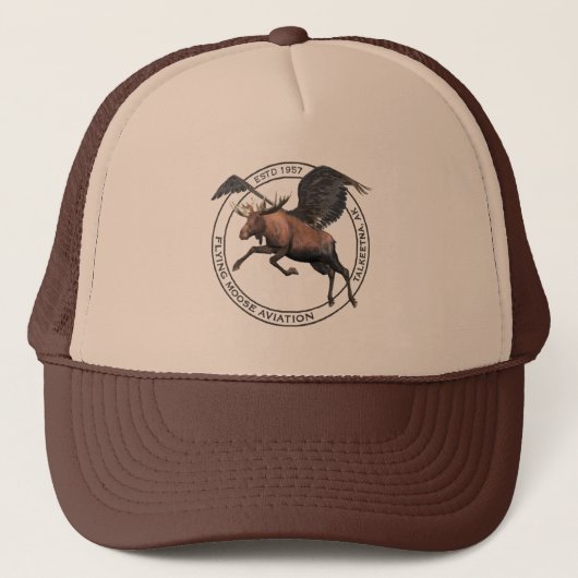 Flying Moose Aviation Logo Trucker Pet (Voorkant)