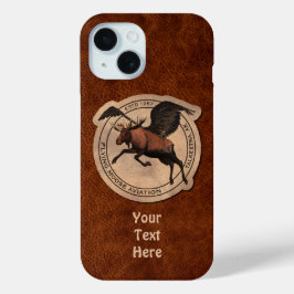 Flying Moose Aviation Patch Hoesje-Mate iPhone Cas iPhone 15 Case