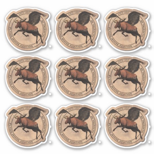 Flying Moose Aviation Patch Sticker (Voorkant)
