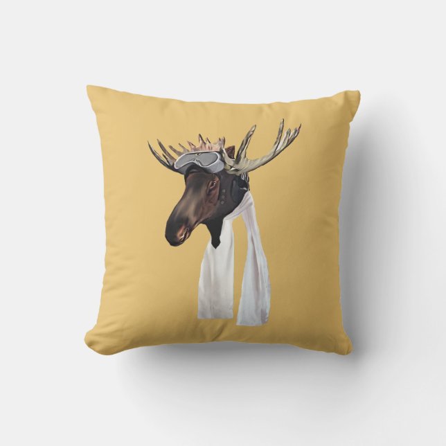 Flying Moose Aviation Piloot Kussen (Voorkant)