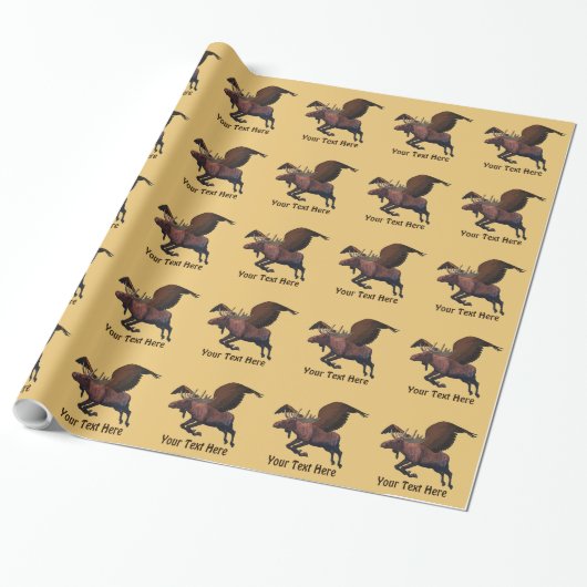 Flying Moose Cadeaupapier (Uitgerold)