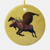 Flying Moose Keramisch Ornament (Achterkant)