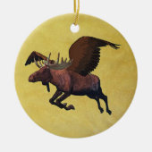 Flying Moose Keramisch Ornament (Voorkant)