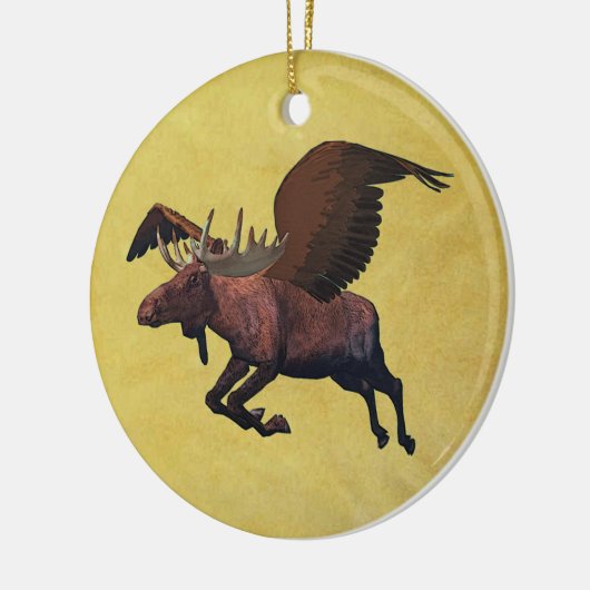 Flying Moose Keramisch Ornament (Links)