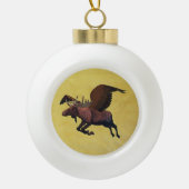 Flying Moose Keramische Bal Ornament (Voorkant)