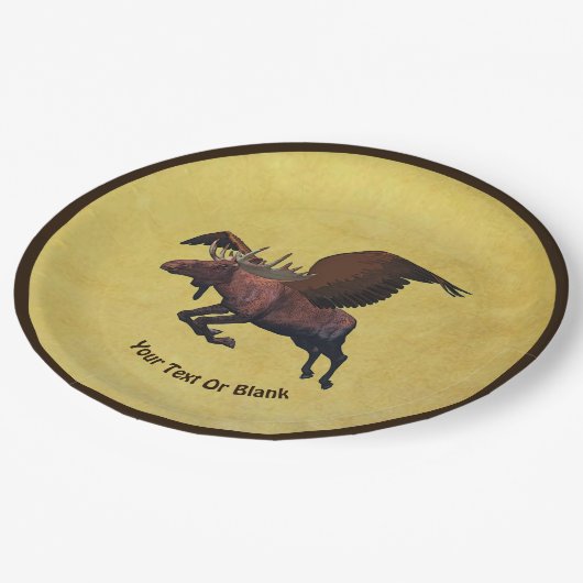 Flying Moose Papieren Bordje (Gekanteld)