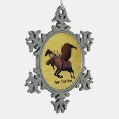 Flying Moose Tin Sneeuwvlok Ornament (Links)