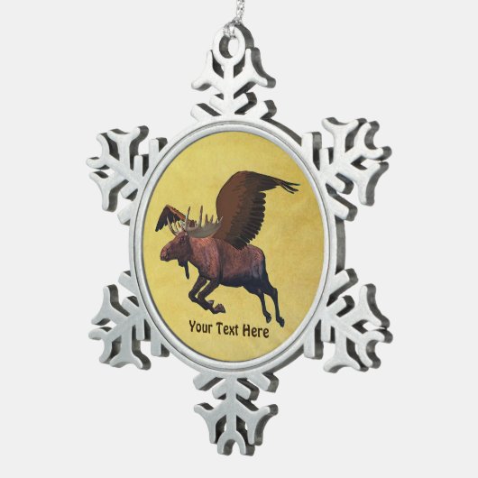 Flying Moose Tin Sneeuwvlok Ornament (Rechts)