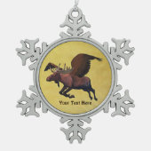 Flying Moose Tin Sneeuwvlok Ornament (Voorkant)
