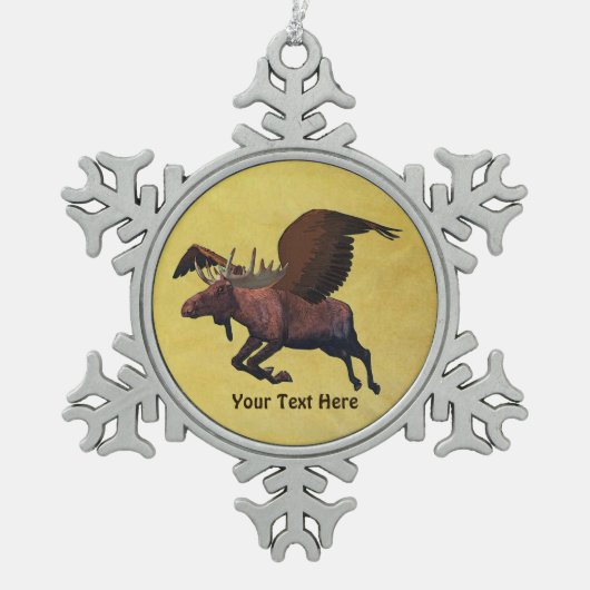 Flying Moose Tin Sneeuwvlok Ornament (Voorkant)