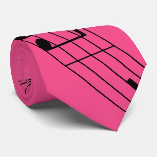 Flying Music Score Stropdas Roze (Opgerold)