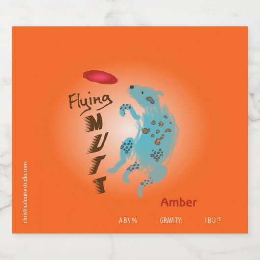 Flying Mutt, naam en stijl Bier Etiket (Enkel label)
