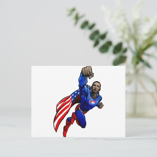 Flying Obama Briefkaart (Staand voorkant)