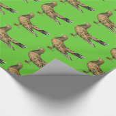 Flying Oriental Roller Pigeon Almond Cadeaupapier (Hoek)