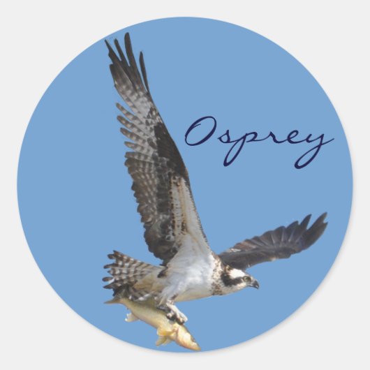 Flying Osprey & Fish Wildlife Photography Ronde Sticker (Voorkant)
