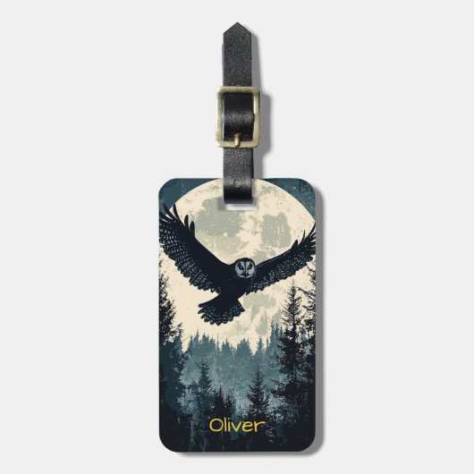 Flying Owl Bagagelabel (Voorkant verticaal)