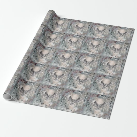 Flying Owl wrapping papier (Uitgerold)