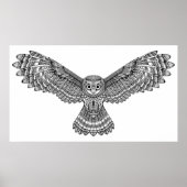 Flying Owl Zendoodle 2 Poster (Voorkant)