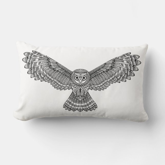 Flying Owl Zendoodle Kussen (Voorkant)